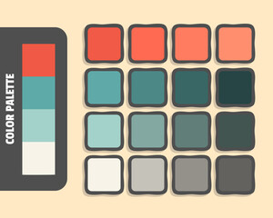 Tomato cadetblue lightsteelblue linen color palette, colour matching, rgb colors, harmonious colours catalog