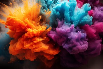 Obraz premium Abstract Colorful Burst Smoke Image Generated By AI
