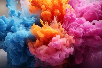 Abstract Colorful Burst Smoke Image Generated By AI