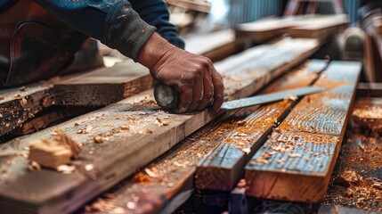 Working with lumber, processing boards.