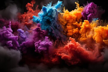 Abstract Colorful Burst Smoke Image Generated By AI