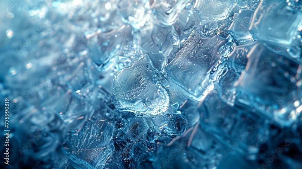 Poster Blue frozen texture background. Modern image of frozen texture background.