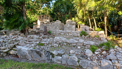 Ruins in Playa del Carmen Archeological Site