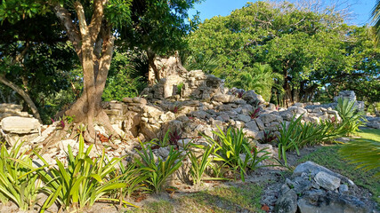 Ruins in Playa del Carmen Archeological Site