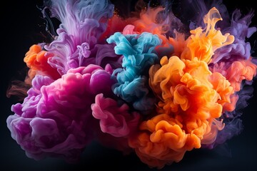 Obraz premium Abstract Colorful Burst Smoke Image Generated By AI