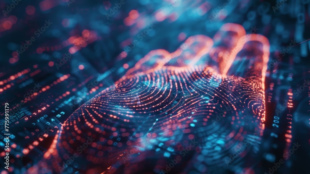 Poster A biometric fingerprint is an important part of digital security.