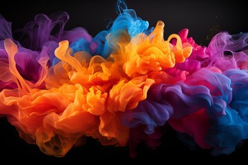 Obraz premium Abstract Colorful Burst Smoke Image Generated By AI