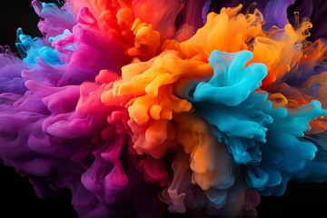 Obraz premium Abstract Colorful Burst Smoke Image Generated By AI