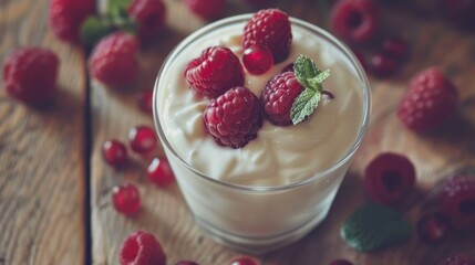 A simple yet inviting image of fresh yogurt placed on a table