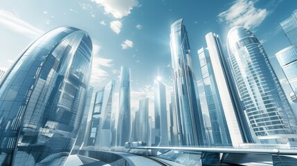 Fototapeta na wymiar A breathtaking view of a futuristic cityscape