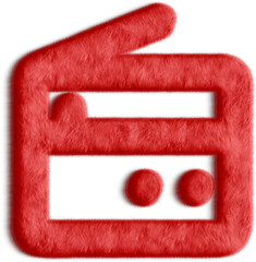 Radio Red Fluffy Icon