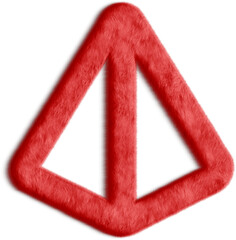 Pyramid Red Fluffy Icon