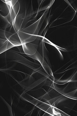 An abstract black and white background with flowing curvy lines