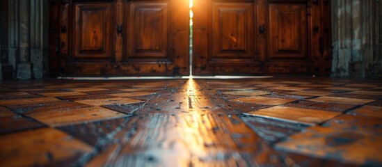 A close-up of a door with light shining through it - Powered by Adobe