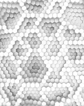 Abstract Hexagon Geometric Surface Loop with with black and white colours. Waving motion with seamless loop in 4:5, vertical instagram format.