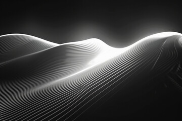 An abstract black and white background with flowing curvy lines - obrazy, fototapety, plakaty