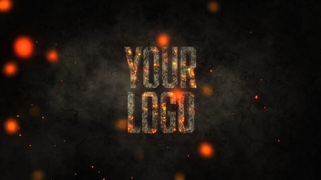 Grungy Medieval Fire Cracking Ember Logo Reveal Intro
