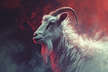 Mysterious Bathomet goat. Evil satanic demon. Generate Ai