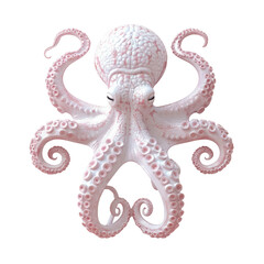 Fototapeta premium A white octopus with pink tentacles