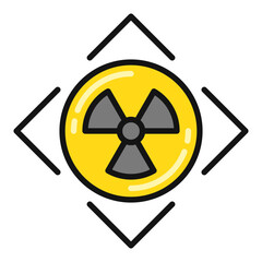 Attention Radiation Warning vector colored icon or logo element