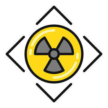 recommend clip art: Attention Radiation Warning vector colored icon or logo element