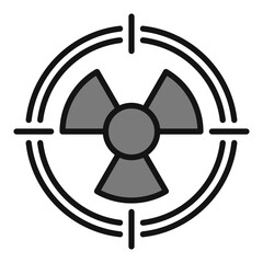 Radiation Aim Goal vector Radioactive Hazard colored icon or symbol