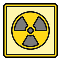 Radiation Danger Zone vector colored square icon or design element