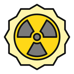 Radiation from Sun vector Radioactive Solar Energy colored icon or sign