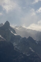 Mesmerizing view of the mountains in the Torres del Paine National Park in Patagonia region, Chile