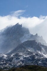 Mesmerizing view of the mountains in the Torres del Paine National Park in Patagonia region, Chile