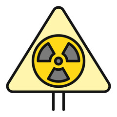 Radiation Symbol Triangle sign vector Pollution colored icon or design element
