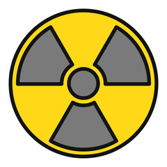 Radioactive Hazard Warning vector modern colored icon or symbol