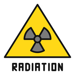 Triangle with Radiation Warning vector colored icon or logo element