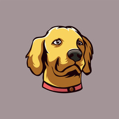 Golden retriever mascot logo illustration