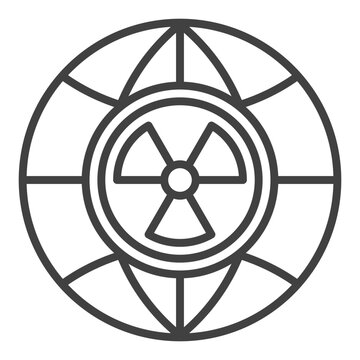 recommend clip art: Radiation Earth Globe vector Radioactive icon or symbol in outline style
