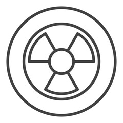 Radiation vector Radioactive Hazard round icon or symbol in thin line style