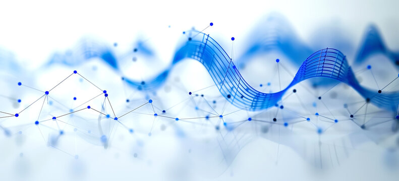 New age of data visualization. graph, points, lines. Data science and visual management design concept. Abstract background. Hand edited, generative AI based.