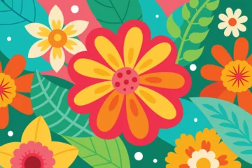 Stof per meter Colorful Summer Floral vector Background © mobarok8888