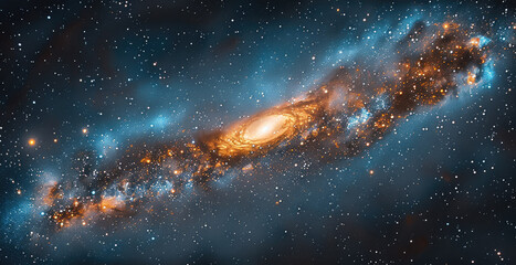 The panoramic view of the Galaxy in space. Generative AI.