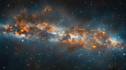 The panoramic view of the Galaxy in space. Generative AI.