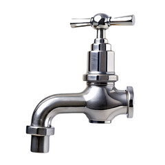 silver basin mixer isolated on a gray background