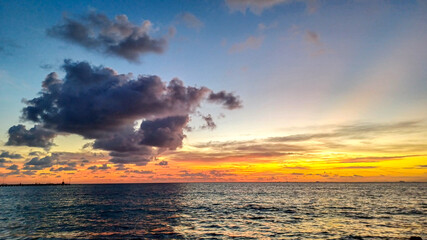 Sunrise in a Caribbean sea