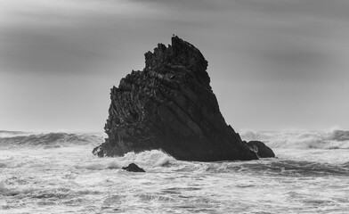 Rocky cliff in the ocean