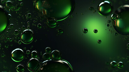 macro view of drops with green reflection, gasoil color, repetitive tile background