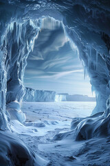 A beautiful ice cave for background
