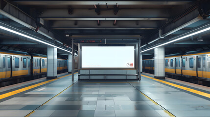 Obraz premium Mock up boards Banners template directory Sign in Subway station