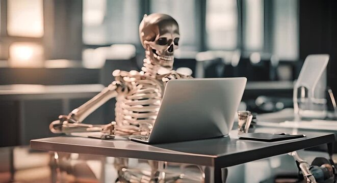 Skeleton in the office.