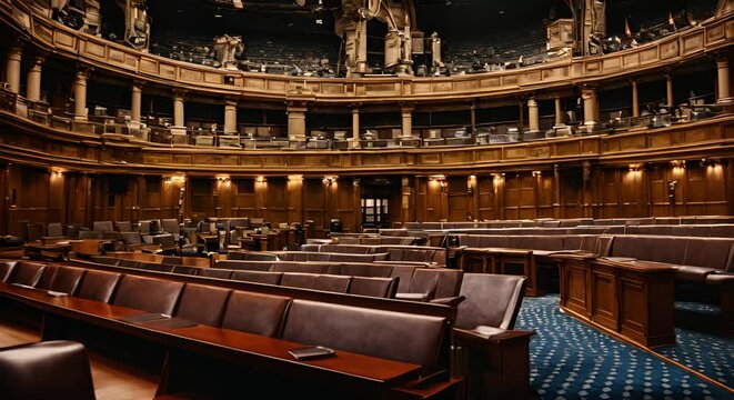 Interior of a parliament.
