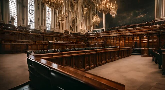 Interior of a parliament.