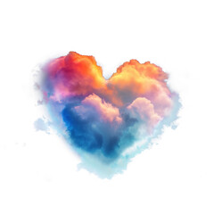 Colorful Love and Spectrum of Affection: Artistic Heart in a Vibrant, Smoky Rainbow Embrace